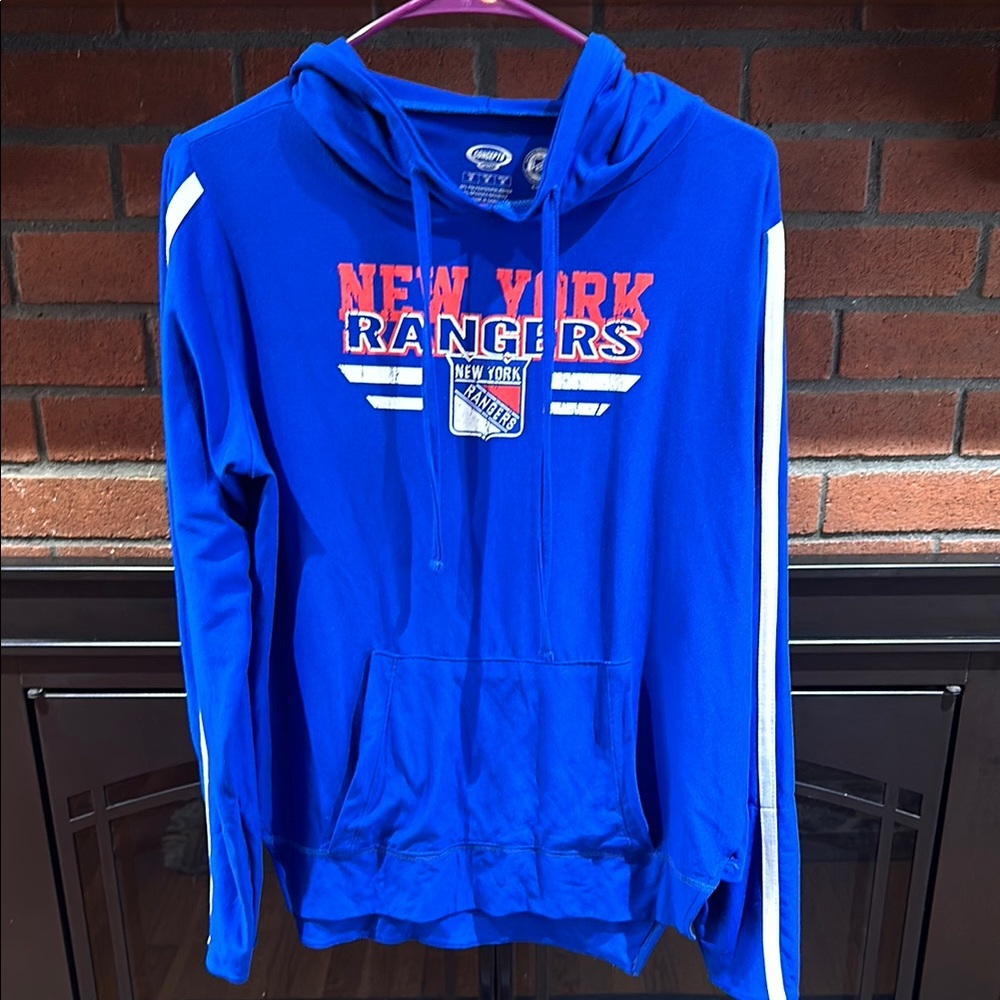 Blue Relaxed New York Rangers Hoodie Sweatshirt